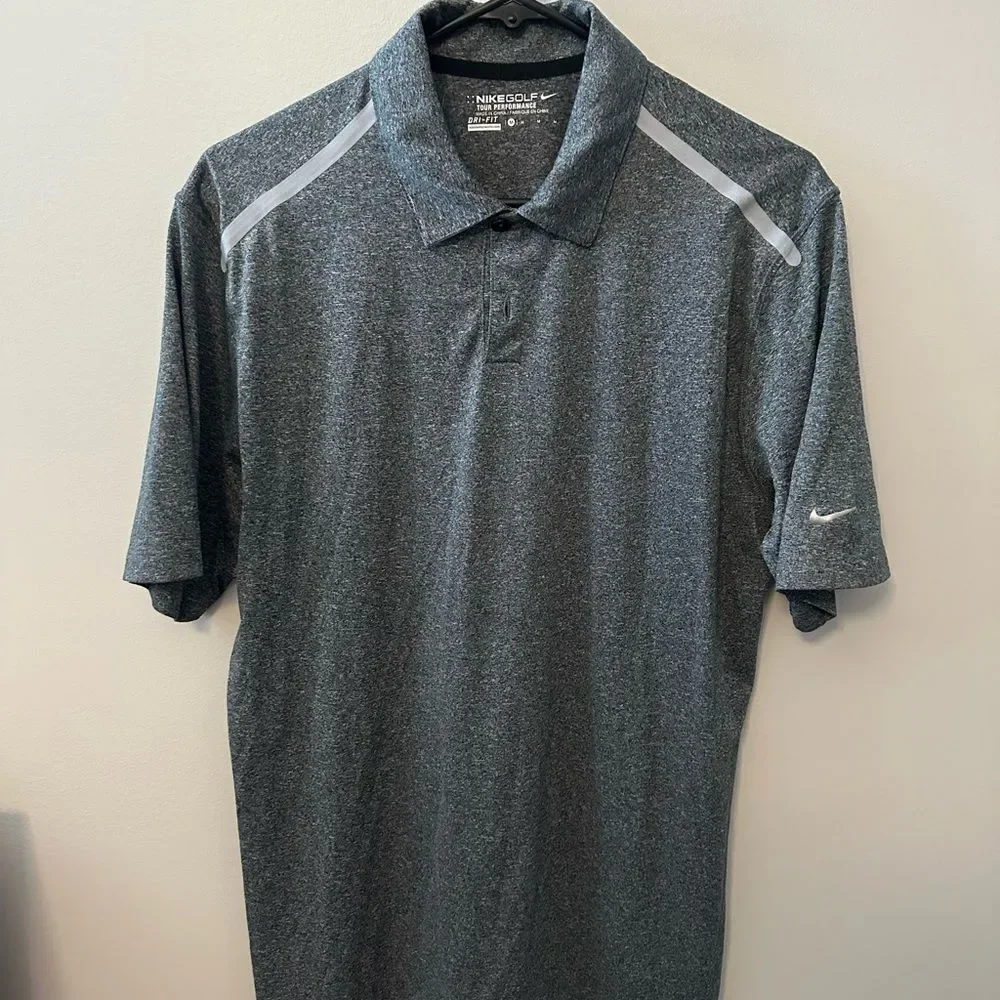 Nike Men's Gray Polo Shirt Medium dry fit‎